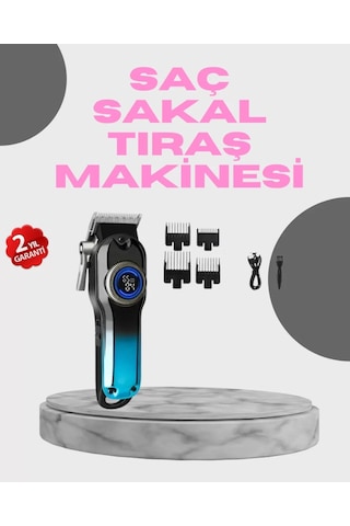 Profesyonel Saç Kesme Makinesi 2000 Mah Şarjlı, Lcd Ekranlı Diğer