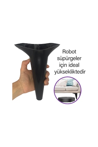 8 Adet Zelve 20 Cm Siyah Lüx Mobilya Kanepe Sehpa Ünite Koltuk Ayağı Baza Ayak