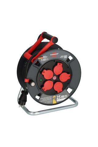 Brennenstuhl Profesyone Serisi 5 Soketli Sigorta Şalterli Ip44 Lisanslı 25 Metre Makaralı Kablo H07rn-f 3g2.5