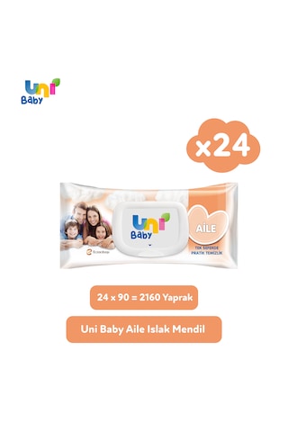 Uni Baby Aile Islak Mendil 24'lü  2160 Yaprak