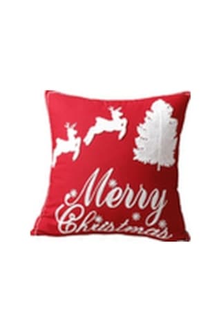 Vkemall Noel Eve Deco Yastık Kılıfı, Pamuk Kumaş, 45x45cm, Havlu Dikiş, Gizli Fermuar, Ev Dekorasyonu, Makine Yıkama Uygun Diğer