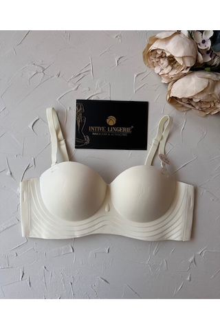 Lady Baby Straplez Kesim Destekli Dikişsiz Balensiz Toparlayıcılı Ekru