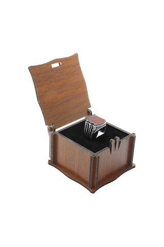 Kahverengi Ahşap Hediye Yüzük-Alyans Kutusu 537290744