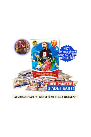 Yeni Sezon Mekanik Adamlar Mart Serisi Siyah Kurdele Futbolcu Kartları 100 Poşet 300 Adet Kutulu