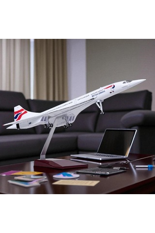 Maket Uçaklar-british Concorde Model Uçak 1:125 Ölçek 50 Cm Dekoratif Ve Koleksiyonluk Model .