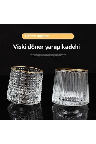 Pazly Yaratıcı Şarap Kadehi - Viski Bardağı Kristal Cam, Şeffaf Bar Bardakları Şeffaf