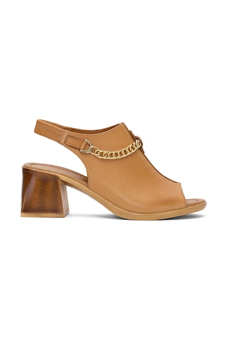 Pierre Cardin Pc-54632 Kadın Hakiki Deri Topuklu Sandalet Taba Taba