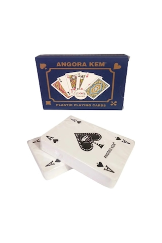 Angora Kem Plastik Oyun Kağıdı Iskambil Kağıdı Çift Deste Halı De