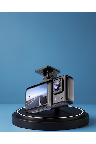 Full Hd 3'lü Kayıt 360 Kapsama Gece Görüşlü Araç Kamerası Dashcam