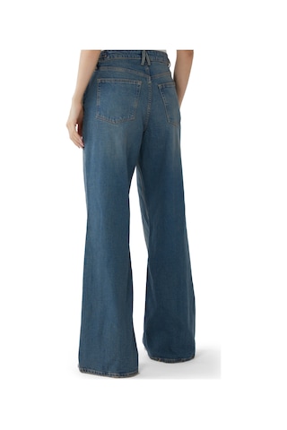 Good American Ayarlanabilir Kenarlarıyla Geniş Paça Pantolon Darkblue