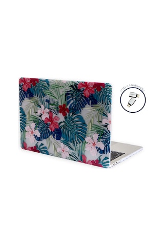 Apple Uyumlu MacBook Pro 13inç M1-m2, Kılıf Flower01nl Type-c'li Model A2338 A2289 A2251 A1706-08 A1989 A2159 İle Yeşil