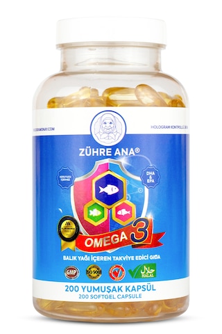 Omega 3 Balık Yağı - 200 Kapsül 1300 Mg