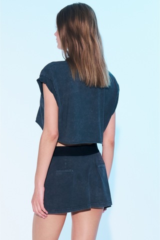 Sagaza Studio Ss6017 Lastkli Mini Etek Gri