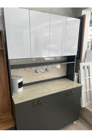 Rmr Kahve Köşesi Mdf Kasa Mdf Kapak Antrasit - Beyaz