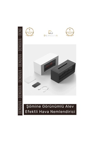 Havanemlendirici Şömine Görünümlü Ultrasonik Led Uzaktan Kumandalı Modern Alev Efektli Hava Nemlend