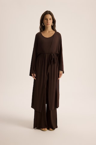Mai Studios Co. Raina Kahve Kimono Basic Üçlü Takım Kahve