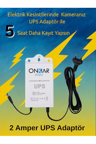 12 Volt Voltaj Korumalı Şarjlı Güç Kaynağı Ups Kamera Adaptörü