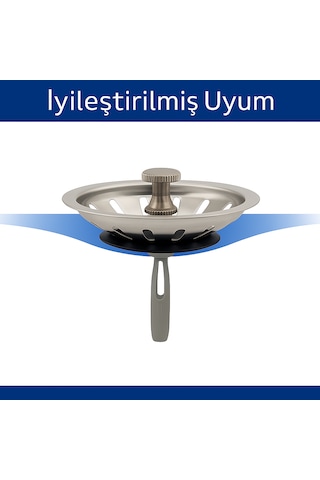 Çöpmak Mutfak Lavabo Sifon Gideri Paslanmaz Metal Tıpa Süzgeci 8