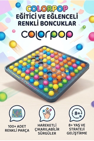 Color Pop Renkli Boncuklar - Stratejik Ve Eğlenceli Gizli Hedefli Pul Patlatmaca Aile Kutu Oyunu