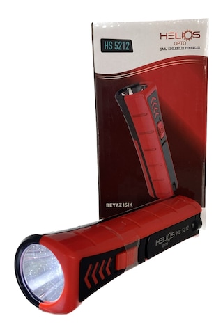 Helios Hs-5212 1w Şarj Edilebilir El Feneri 6400k Beyaz Işık Kırmızı - Siyah