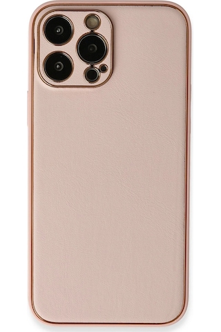 Cosmotex Newface Apple iPhone Uyumlu 13 Pro Kılıf Coco Deri Silikon Kapak - Pembe