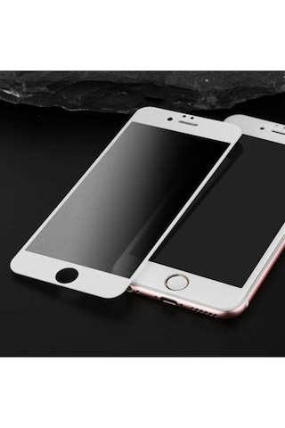 Apple Uyumlu iPhone 7 Mat Hayalet Ekran Gizli Privacy Tam Kaplayan Kırılmaz Cam Seramik Nano Ekran Koruyucu Beyaz