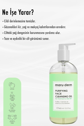 Maruderm Karma ve Yağlı Ciltlere Özel Salisilik Asit Yüz Yıkama Jeli 400 ML
