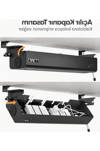 Kolay Montajlı 90 Cm Kablo Düzenleyici Tepsi, Kablo Bağı Hediyeli