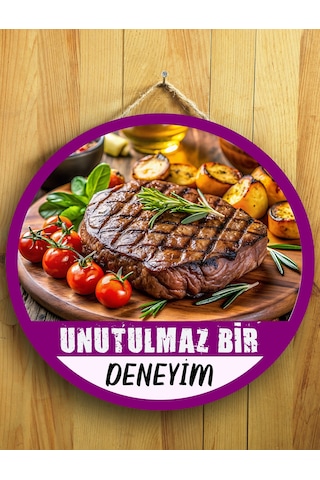Mayeka Et Restoranları Steakçiler İçin Steak Duvar Kapı Tablo Ahşap Askılı Pano Tabela
