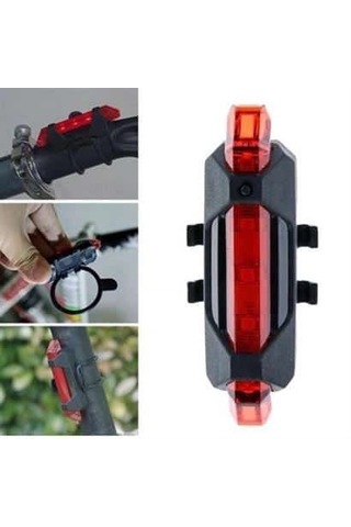 Buffer Usb Şarj Edilebilir Parlak Bisiklet Led Lamba Su Geçirmez Güvenlik Uyarı Arka Lamba Işığı Kırmızı