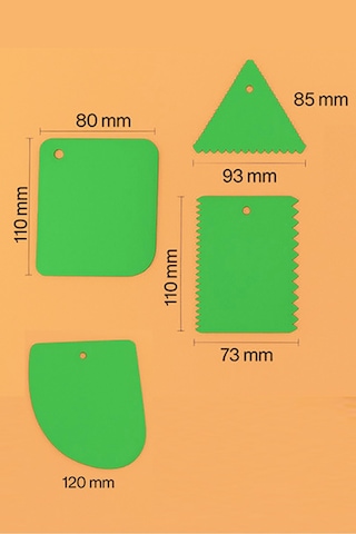 4'lü Set Hamur Kesme Ve Şekillendirme & Pasta Şekil Verme Aparatı - Yeşl Yeşil