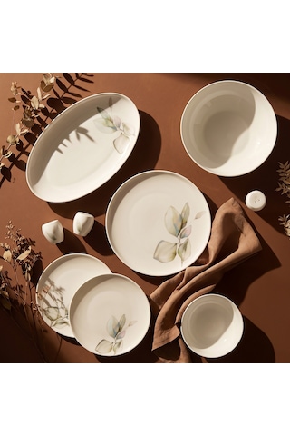 Jumbo Leaf Verdance 29 Parça 6 Kişilik Yemek Takımı Beyaz