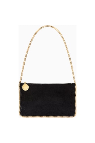 Stella Mccartney Falabella Shaggy Deer, Vegan Deri Diamond-cut Zincirli Lüks Pochette Çanta Omuz Çantası Siyah