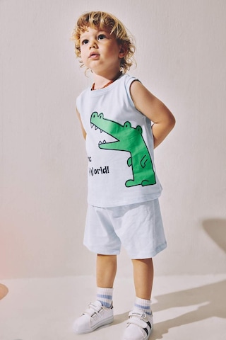 Defacto Timsah Desenli 2li Açık Mavi Takım Erkek Bebek G8328a526hsbe440 Mavi-be440