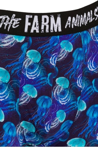 Farm Animals Jellyfish Desenli Boxer Lacivert