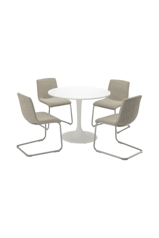 Mutfak Masası Takımı, Beyaz/viarp Bej-kahverengi, 4 Sandalyeli beyaz