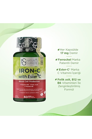 Nature S Supreme Iron-c Complex 60 Kapsül
