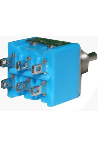 Mini Toggle Switch On-on 6 Pin 2 Kutup 6a 125vac Mavi Anahtar Mts-202
