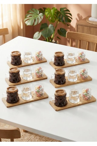 Bubble Cam Kahve Fincan Seti - 6 Kişilik 24 Parça, 80 Ml Diğer