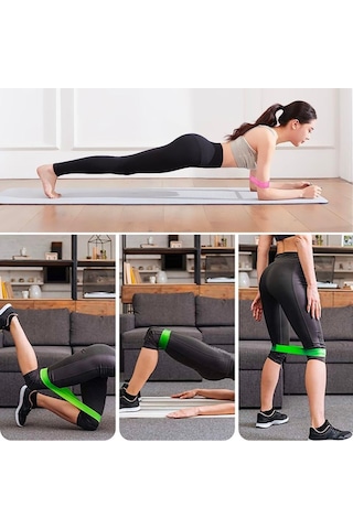 5 Li Egzersiz Direnç Bandı Seti Pilates Fitness Yoga Ve Antrenman Elastik Bantları Diğer