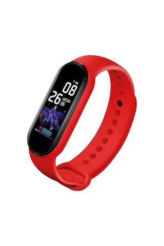 Polosmart Pbs163 Akıllı Bileklik Bluetooth 5.1 Dokunmatik Tuşlu Titreşimli Spor Bilekliği Kırmızı