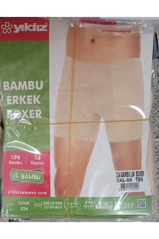 Yıldız Erkek Bambu Likralı Boxer 320 - 3 Adet Ten