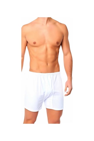 Uniquetrenders Erkek Rahat Kesim Paçalı Pamuklu Külot Boxer 6'lı Set Beyaz