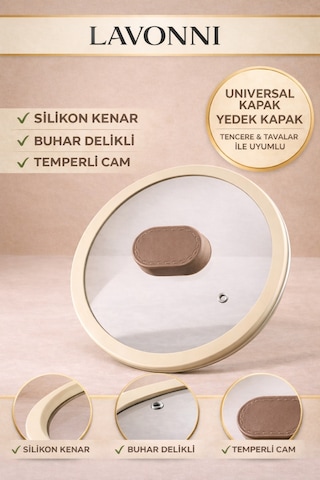 20 Cm Silikon Cam Kapak Ve Tepe