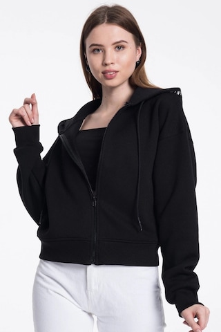 Caya Beyaz Kadın Sweatshirt Siyah