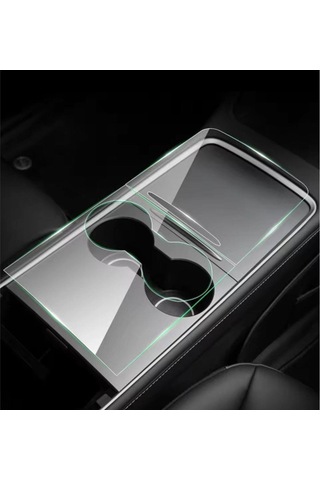 Tesla Model Y Bardaklık Ve Merkezi Konsol Uyumlu Mat Tpu Koruyucu