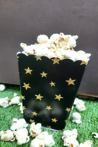 8'li Siyah Gold Yaldızlı Adam Mısır Kutusu - Popcorn Kutusu - Doğum Günü İkram Hediye - Orta Boy Standart