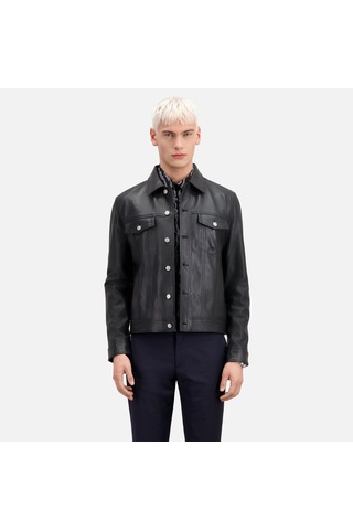 The Kooples Erkek Siyah Deri Ceket