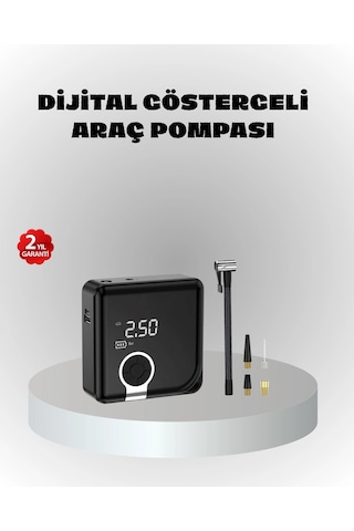 Dijital Ekranlı Şarjlı Hava Kompresörü 150 Psı Güçlü Motorlu