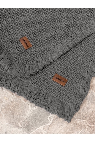 Cotton Box Bath Rug Set Antrasit 75x125 60x90 Antrasit